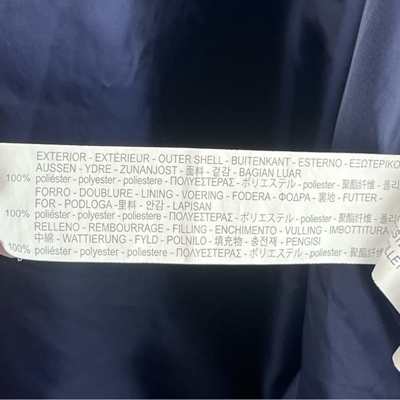 EUC- Zara Man Hooded Varsity Stripe Inside Navy Blue Bomber Jacket Size Large - Picture 16 of 16